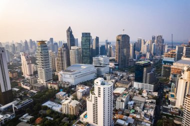 Bangkok, Tayland, Asya 'nın güneydoğusundaki Phrom Phong bölgesinin hava manzarası.