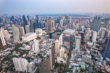 Bangkok, Tayland, Asya 'nın güneydoğusundaki Phrom Phong bölgesinin hava manzarası.