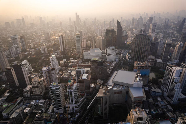 Aerial view of Watthana district in Bangkok, Thailand, south east asia