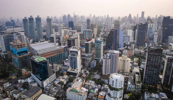 Flygfoto Över Watthana Distriktet Bangkok Thailand Sydostasien — Stockfoto