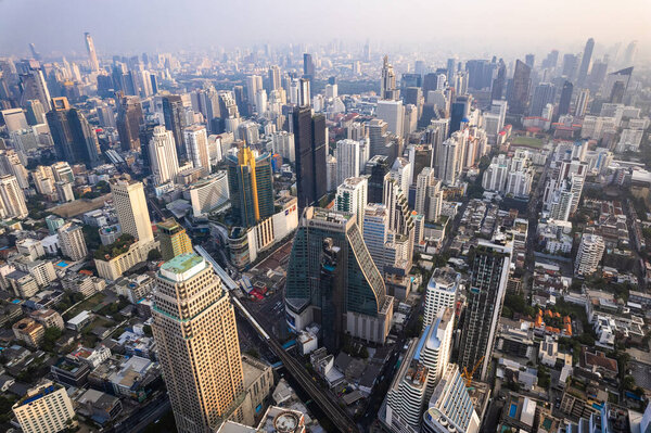 Aerial view of Asoke district in Bangkok, Thailand, south east asia