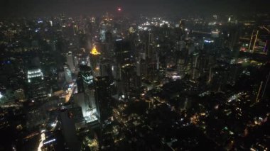 Bangkok, Tayland, Asya 'nın güneydoğusundaki Asoke bölgesinin hava manzarası.