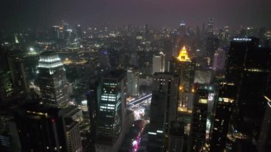 Bangkok, Tayland, Asya 'nın güneydoğusundaki Asoke bölgesinin hava manzarası.