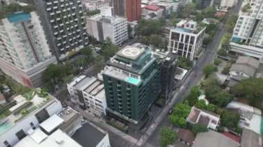 Bangkok, Tayland, Asya 'nın güneydoğusundaki Watthana bölgesinin hava manzarası