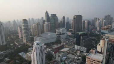 Bangkok, Tayland, Asya 'nın güneydoğusundaki Phrom Phong bölgesinin hava manzarası.