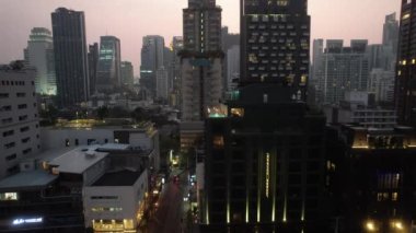 Bangkok, Tayland, Asya 'nın güneydoğusundaki Watthana bölgesinin hava manzarası