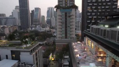 Bangkok, Tayland, Asya 'nın güneydoğusundaki Watthana bölgesinin hava manzarası