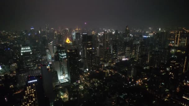 タイのバンコク 東南アジアのアソーク地区の空中写真 — ストック動画