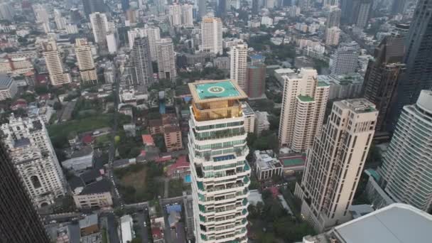 バンコク 東南アジアのワタナ地区の空中ビュー — ストック動画