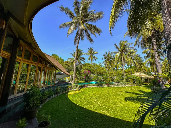 Utsikt Över Balinesisk Villa Gili Trawangan Lombok Indonesien Sydostasien — Stockfoto