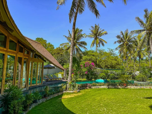 View Balinese Villa Gili Trawangan Lombok Indonesia South East Asia — Stock Photo, Image