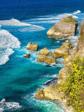 Blue Point Sahili Ungasan, Pantai Suluban Uluwatu Sahili, Bali, Endonezya. Yüksek kalite fotoğraf