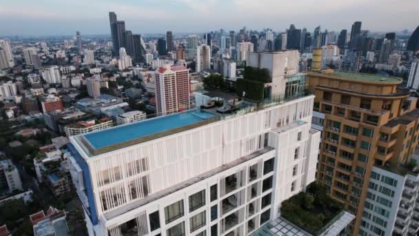 Aerial View Sukhumvit Area Watthana Bangkok Thailand South East Asia — Stock Video