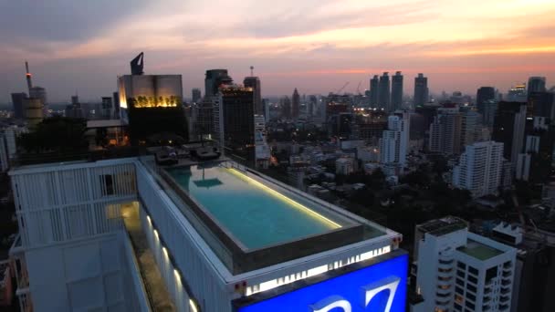 Vista Aérea Del Área Sukhumvit Watthana Bangkok Tailandia Sureste Asiático — Vídeos de Stock