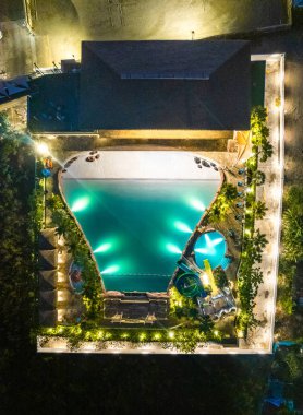 Pattaya Naklua 'daki Sukhumvit Yolu' nun havadan görünüşü Bang Lamung Bölgesi, Chon Buri, Tayland. Yüksek kalite fotoğraf