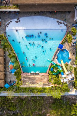 Pattaya Naklua 'daki Sukhumvit Yolu' nun havadan görünüşü Bang Lamung Bölgesi, Chon Buri, Tayland. Yüksek kalite fotoğraf