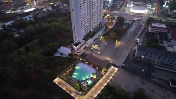 Вид Воздуха Сухумвит Роуд Паттайя Наклуа Район Банг Ламунг Чон — стоковое видео