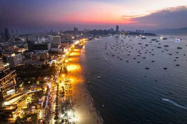 stock image Aerial view of Central Pattaya beach in Chonburi, Thailand, south east asia