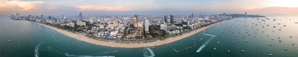 Widok Lotu Ptaka Plażę Central Pattaya Chonburi Tajlandia Azja Południowo — Zdjęcie stockowe