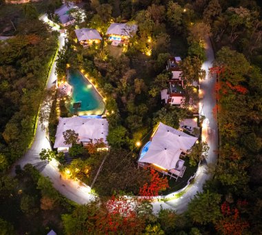 Khao Yai, Nakhon Ratchasima, Tayland, Güney Doğu Asya 'da lüks manzarası.