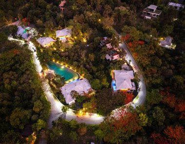 Khao Yai, Nakhon Ratchasima, Tayland, Güney Doğu Asya 'da lüks manzarası.