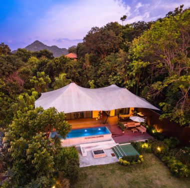 Khao Yai, Nakhon Ratchasima, Tayland, Güney Doğu Asya 'da lüks manzarası.