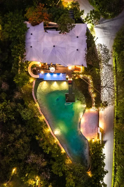 stock image Aerial view of a luxury glamping in Khao Yai, Nakhon Ratchasima, Thailand, south east asia