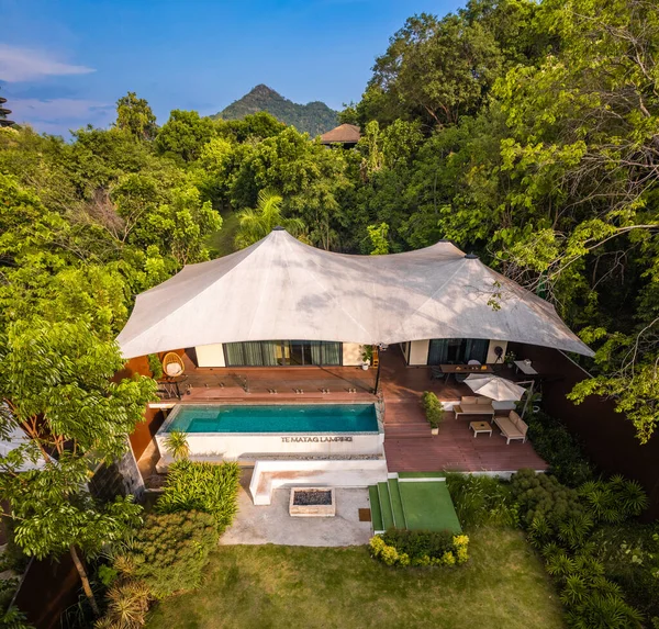 Stock image Aerial view of a luxury glamping in Khao Yai, Nakhon Ratchasima, Thailand, south east asia