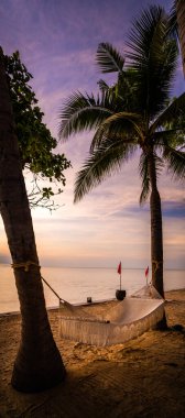 Hua Hin 'de sahil gündoğumu, Prachuap Khiri Khan, Tayland. Yüksek kalite fotoğraf