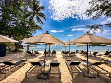 Choengmon Sahili manzarası ve Koh Samui, Tayland, Güney Doğu Asya