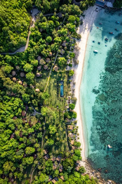 Aerial View Haad Tien Beach Resort Shark Bay Koh Tao — Stock Photo, Image