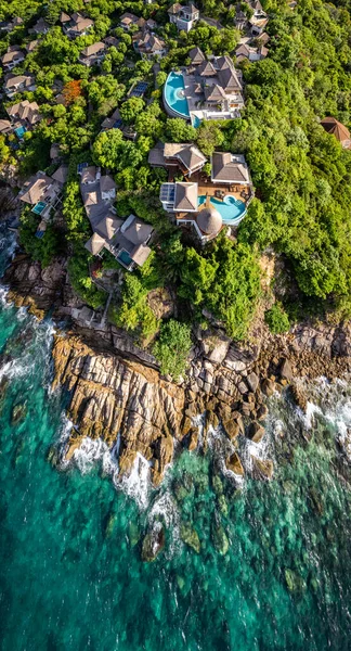 stock image Aerial view of Shark Bay in koh Tao, Thailand, south east asia