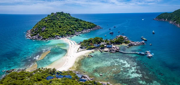 stock image Aerial view of Koh Nang Yuan island in koh Tao, Thailand, south east asia