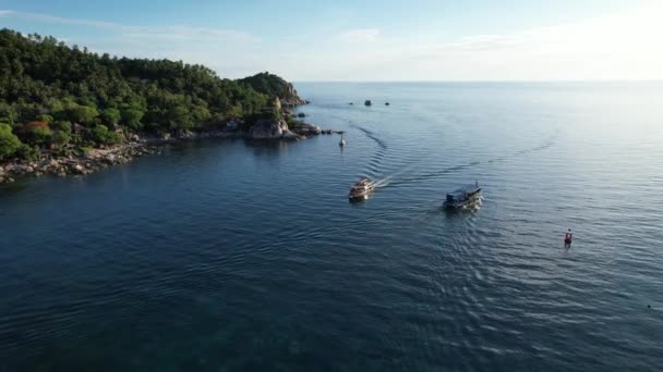 Mae Haad Sahili Nin Havadan Görüntüsü Koh Tao Tayland Güney — Stok video