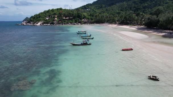 Vue Aérienne Sairee Beach Sai Beach Koh Tao Thaïlande Asie — Video