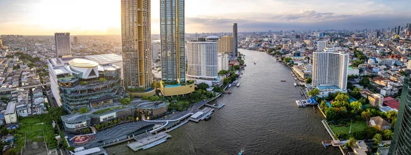 stock image Aerial view of Icon Siam mall on the chao phraya river in khlong san, bangkok, Thailand, south east asia