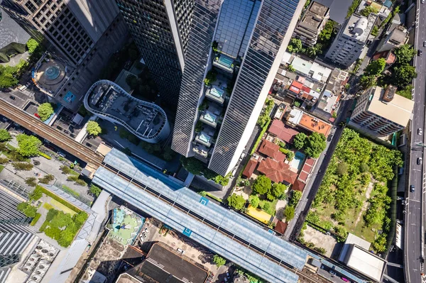 Aerial View Ploenchit Road Bangkok Downtown Financial District Business Center — Stock Photo, Image