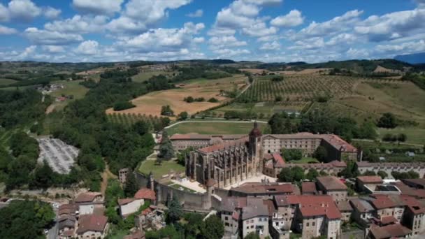 Aerial View Anthony Saint Antoine Abbaye Vercors Isere Auvergne Rhone — Stock Video