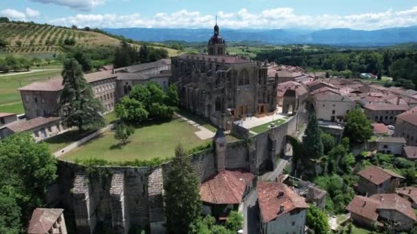Vue Aérienne Saint Antoine Abbaye Dans Vercors Isère Auvergne Rhône — Video