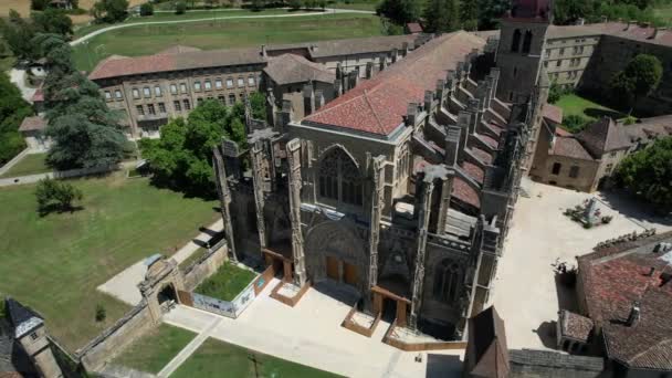 Aerial View Anthony Saint Antoine Abbaye Vercors Isere Auvergne Rhone — Stock Video