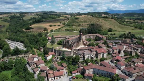 Luchtfoto Van Anthony Saint Antoine Abbaye Vercors Isere Auvergne Rhone — Stockvideo