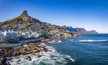 Cape Town 'daki Sea Point Hava Görüntüsü, Batı Cape, Güney Afrika, Afrika
