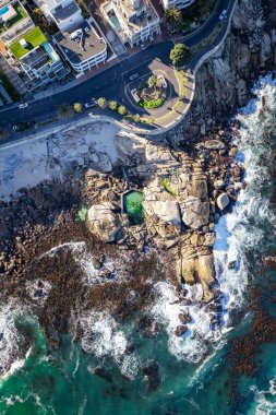 Cape Town 'daki Sea Point Hava Görüntüsü, Batı Cape, Güney Afrika, Afrika