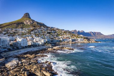 Cape Town 'daki Sea Point Hava Görüntüsü, Batı Cape, Güney Afrika, Afrika