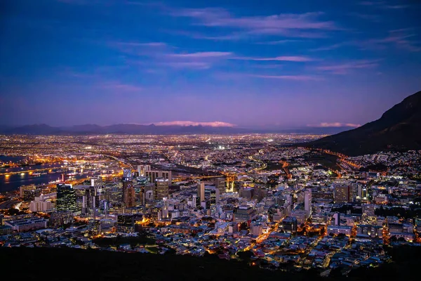 Signaal Hill Zonsondergang Uitkijkpunt Kaapstad West Kaap Zuid Afrika Hoge — Stockfoto