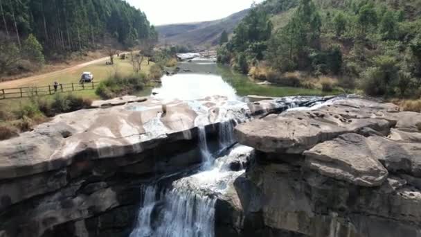 Вид Воздуха Водопад Карклоф Ховике Южная Африка Африка — стоковое видео