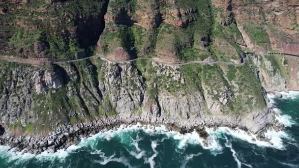 Αεροφωτογραφία Του Chapmans Peak Drive Στο Κέιπ Τάουν Western Cape — Αρχείο Βίντεο