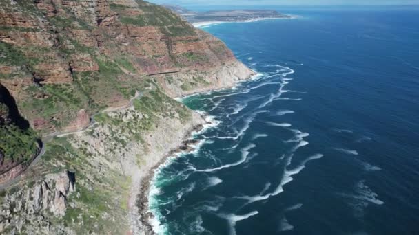 Vista Aérea Chapmans Peak Drive Ciudad Del Cabo Cabo Occidental — Vídeos de Stock