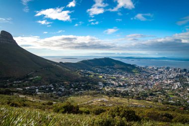 Güneş batarken Cape Town 'da Kloof Corner yürüyüşü manzarası, batı Cape, Güney Afrika, Afrika