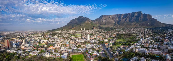 Aerial view of Cape Town city centre at sunrise in Western Cape, South Africa, Africa